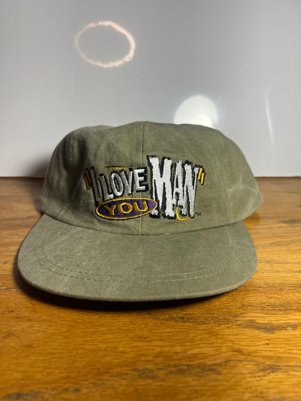 Vintage Olive Green 'I Love You Man' Embroidered Baseball Cap Bud Light